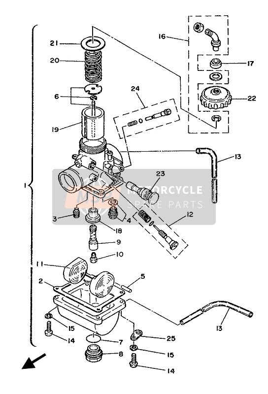 Yamaha YZ80 1987 Carburateur pour un 1987 Yamaha YZ80