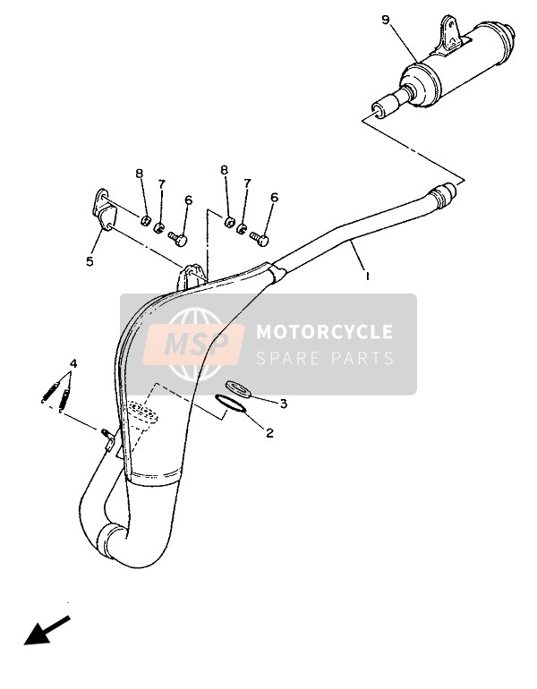 Yamaha YZ80 1987 Exhaust for a 1987 Yamaha YZ80