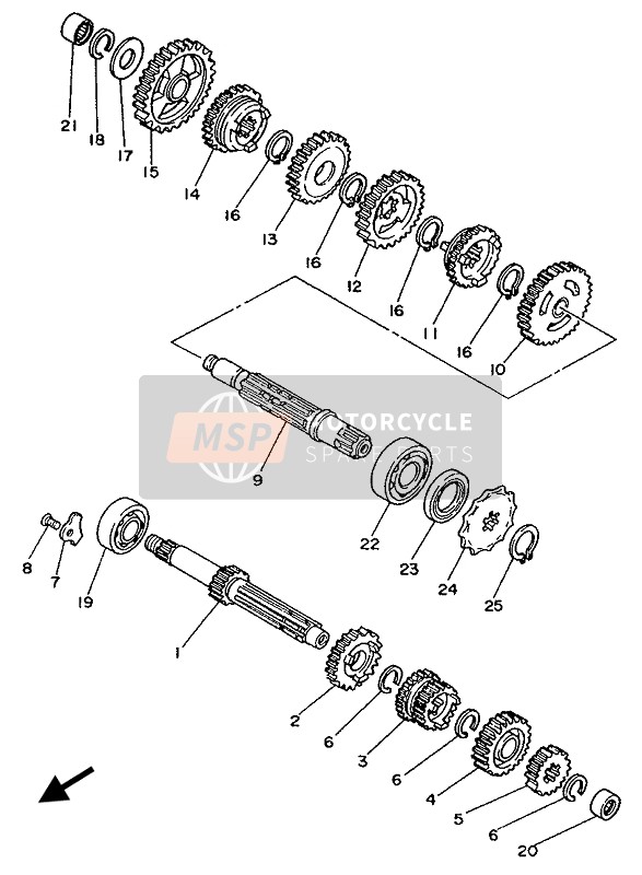 Yamaha YZ80 1987 Transmission for a 1987 Yamaha YZ80