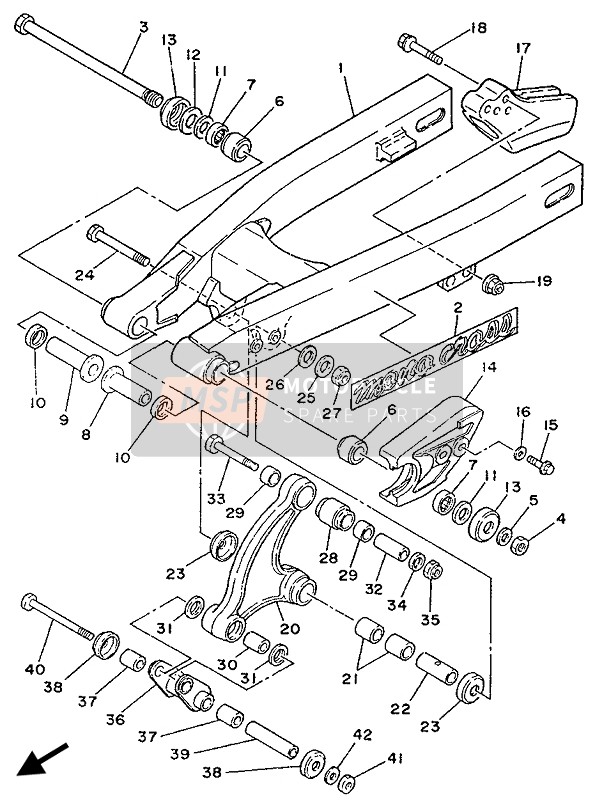 Yamaha YZ80 1987 Rear Arm for a 1987 Yamaha YZ80