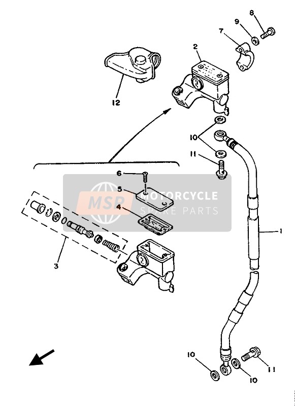 Yamaha YZ80 1987 HAUPTZYLINDER VORNE für ein 1987 Yamaha YZ80