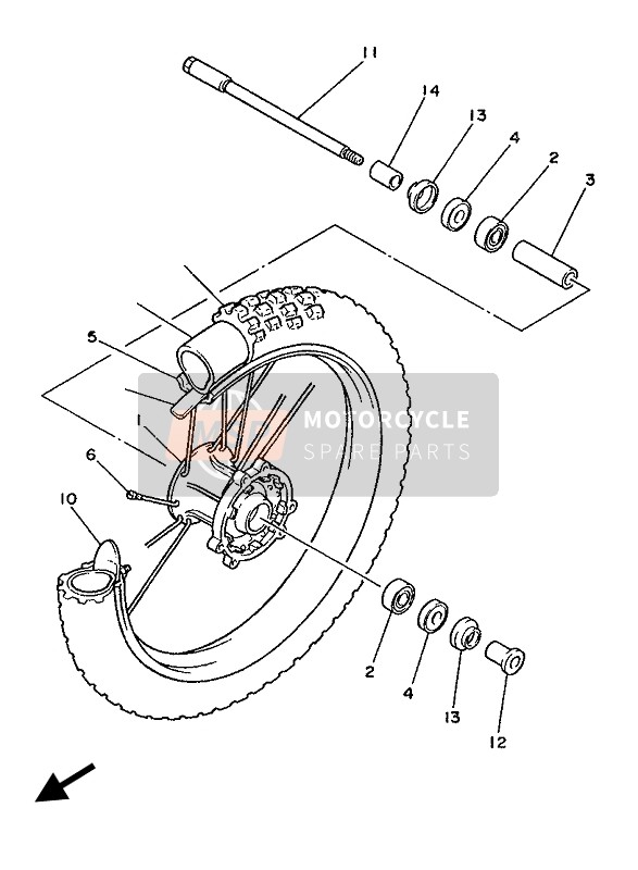 Yamaha YZ125 1987 Front Wheel for a 1987 Yamaha YZ125