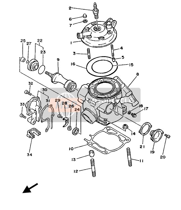 Yamaha YZ250 1987 Cylinder for a 1987 Yamaha YZ250