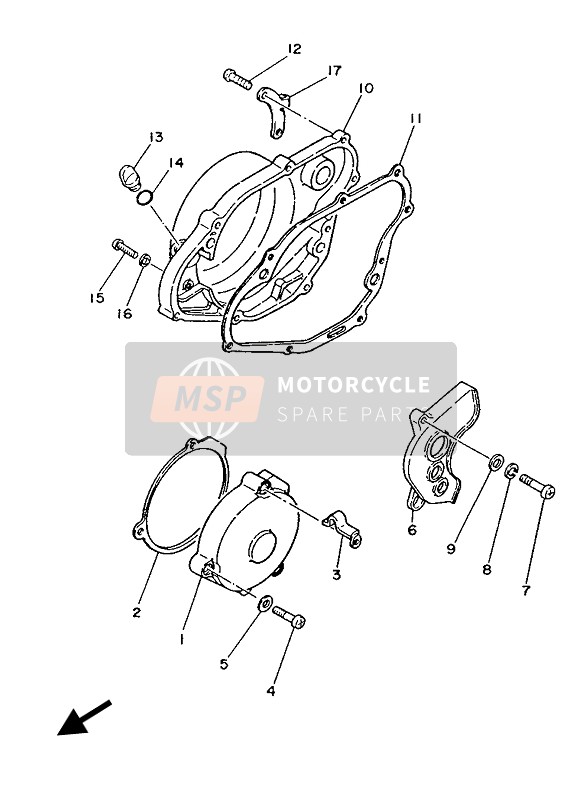 3R4154621100, Dichtung, Kurbelgehausedeck, Yamaha, 0