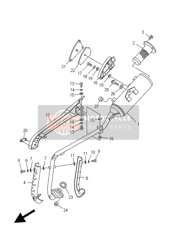 Yamaha TT-R50E 2014 Échappement pour un 2014 Yamaha TT-R50E