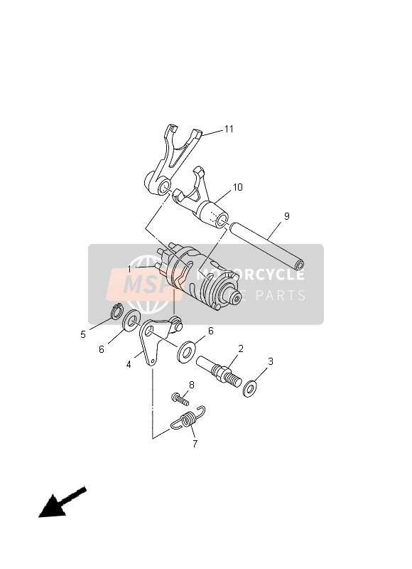 Yamaha TT-R50E 2014 Shift Cam & Fork for a 2014 Yamaha TT-R50E