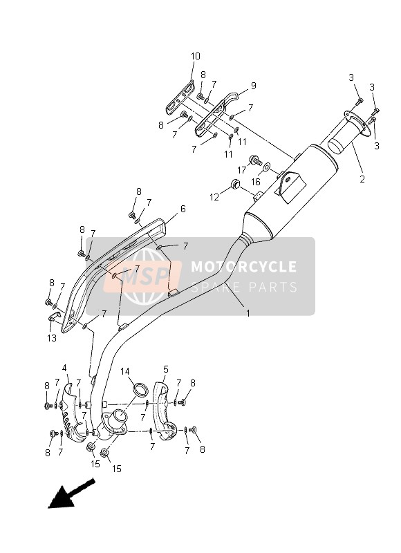 Yamaha TT-R110E 2014 Exhaust for a 2014 Yamaha TT-R110E