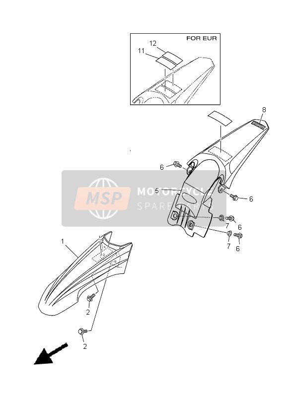 Yamaha TT-R110E 2014 Fender for a 2014 Yamaha TT-R110E