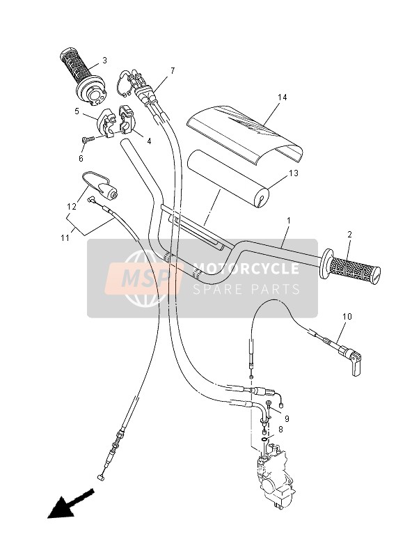 Yamaha TT-R110E 2014 Steering Handle & Cable for a 2014 Yamaha TT-R110E