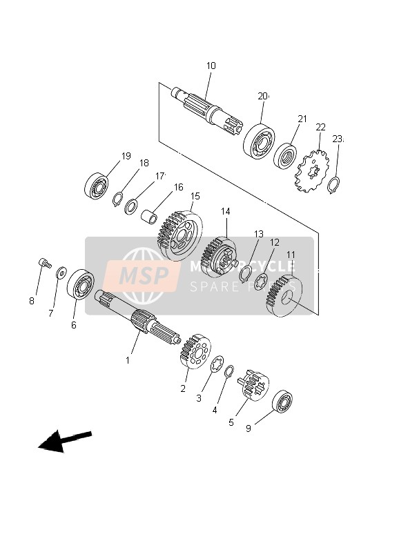 Yamaha TT-R90-P 2002 Transmission for a 2002 Yamaha TT-R90-P