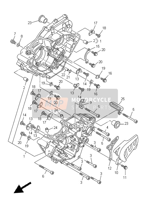 Yamaha WR250F 2014 Crankcase for a 2014 Yamaha WR250F