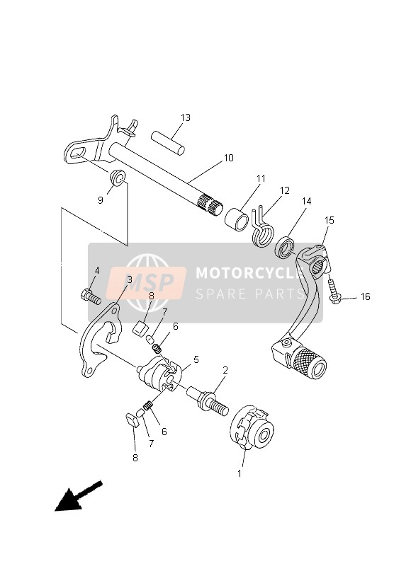 Yamaha WR250F 2014 Shift Shaft for a 2014 Yamaha WR250F