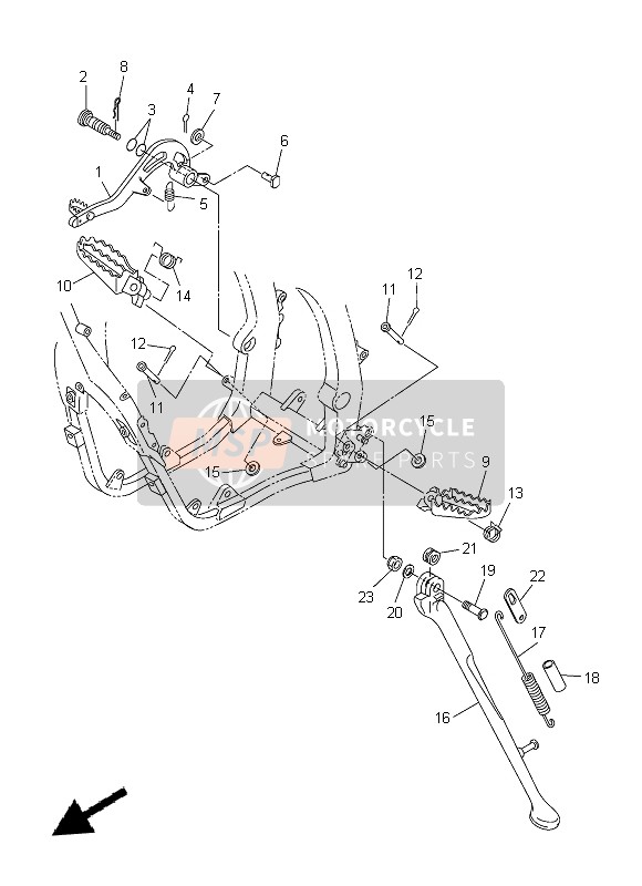 Yamaha WR250F 2014 Stand & Footrest for a 2014 Yamaha WR250F