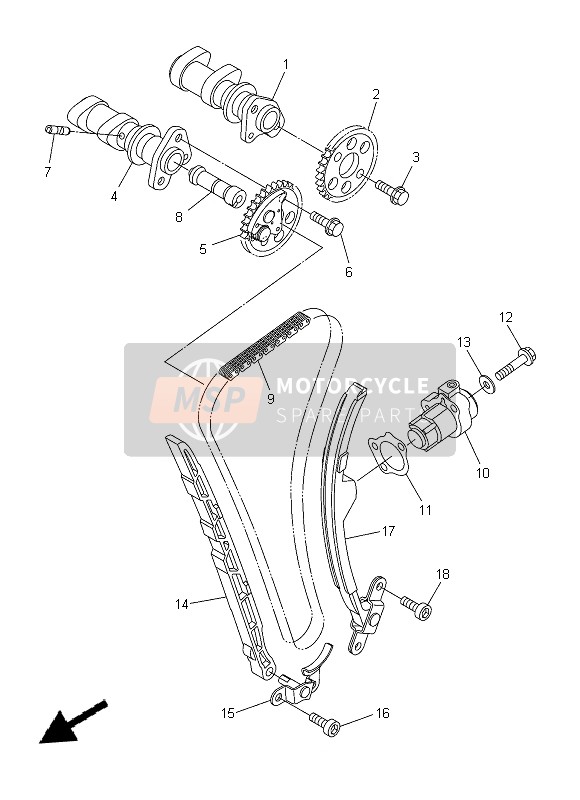 Yamaha WR250R 2014 Camshaft & Chain for a 2014 Yamaha WR250R