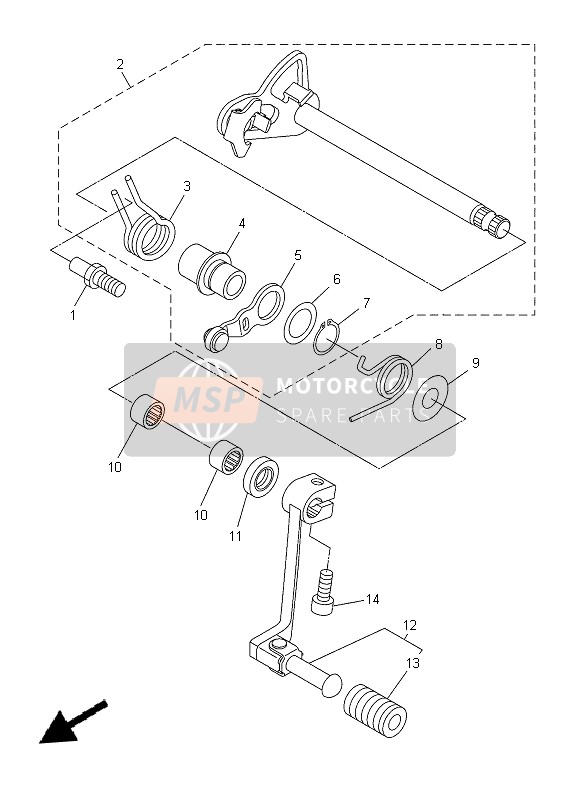 Yamaha WR250R 2014 Shift Shaft for a 2014 Yamaha WR250R