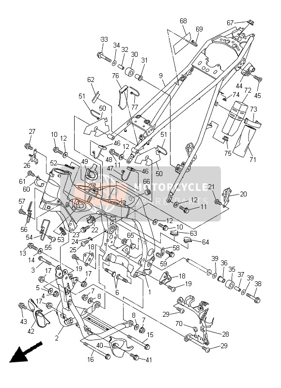 Yamaha WR250R 2014 Frame for a 2014 Yamaha WR250R