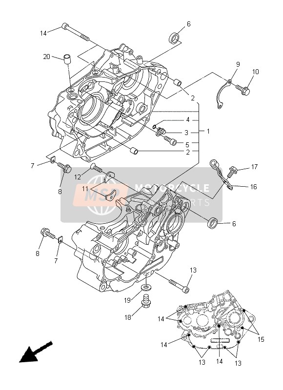 Yamaha WR250X 2014 Crankcase for a 2014 Yamaha WR250X