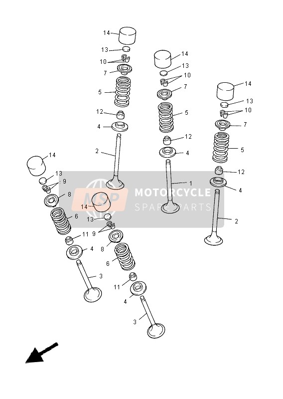 Yamaha WR450F 2014 Valvola per un 2014 Yamaha WR450F