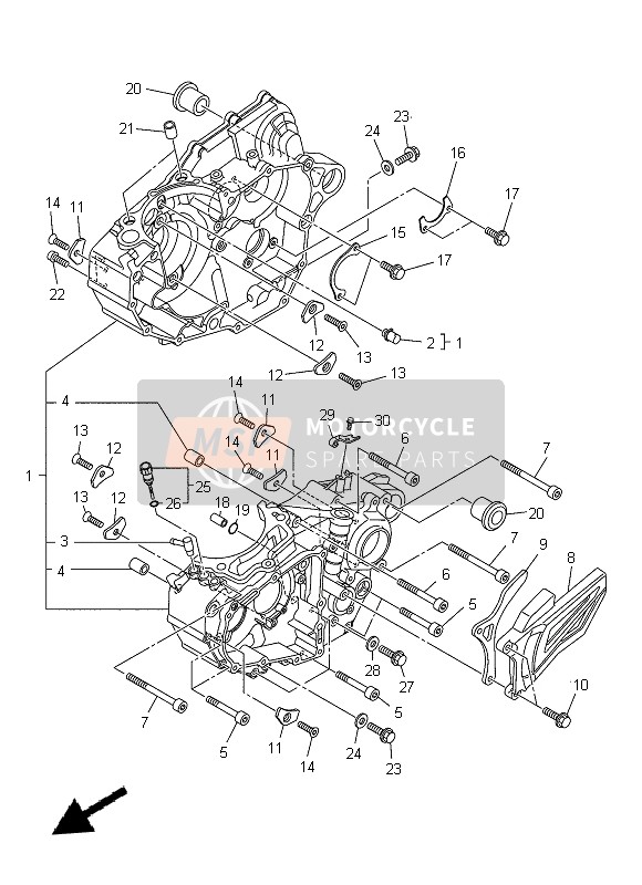 Yamaha WR450F 2014 Crankcase for a 2014 Yamaha WR450F