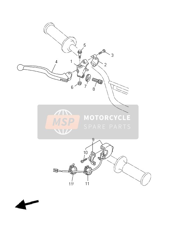 Yamaha TT-R90-P 2002 Interruptor de manija & Palanca para un 2002 Yamaha TT-R90-P