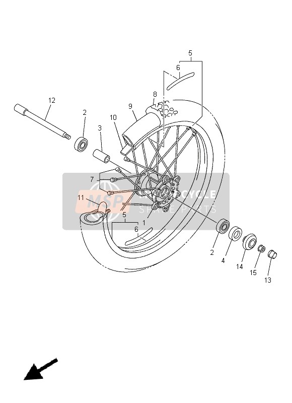 Yamaha WR450F 2014 Ruota anteriore per un 2014 Yamaha WR450F