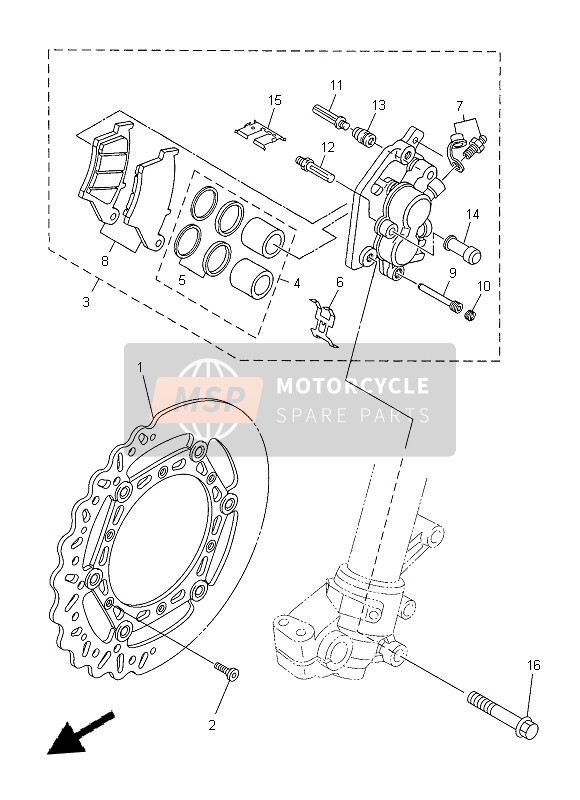 Yamaha WR450F 2014 BREMSSATTEL VORNE für ein 2014 Yamaha WR450F