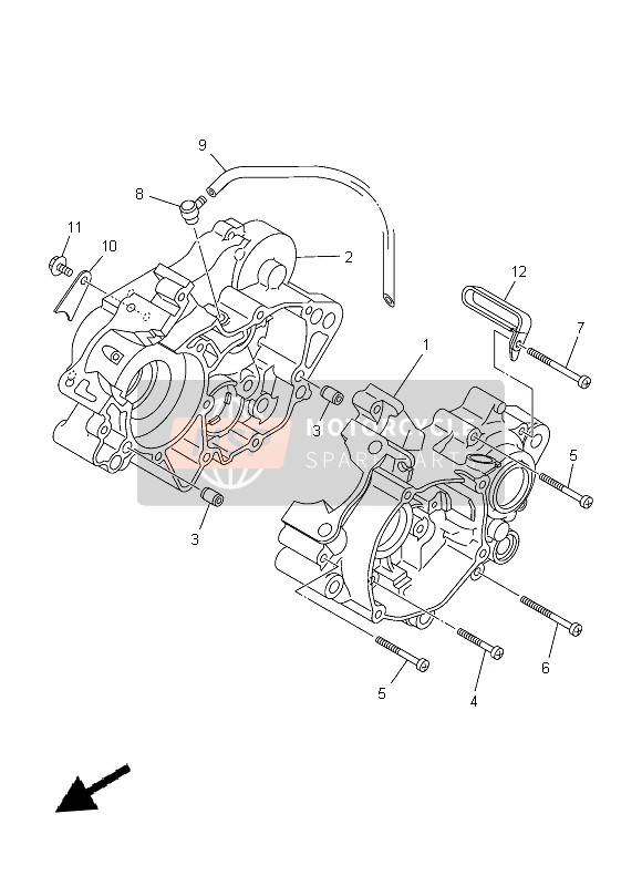 Yamaha YZ85LW 2014 Carter voor een 2014 Yamaha YZ85LW