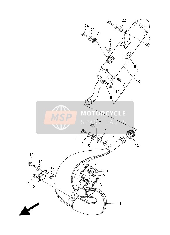 Yamaha YZ250 2014 ABGAS für ein 2014 Yamaha YZ250