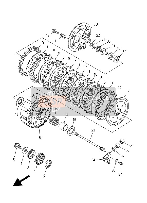 Yamaha YZ250 2014 Clutch for a 2014 Yamaha YZ250