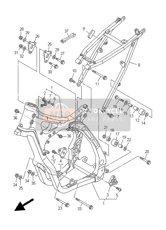 Yamaha YZ250 2014 Cadre pour un 2014 Yamaha YZ250