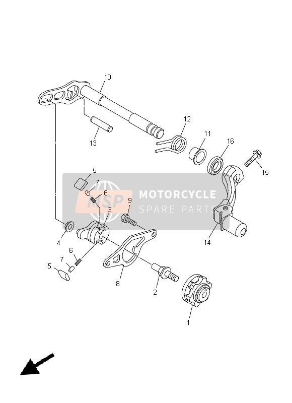 Yamaha YZ250F 2014 Albero del cambio per un 2014 Yamaha YZ250F