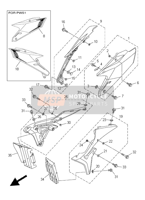 1SM217R00000, Side Cover Insert As, Yamaha, 0