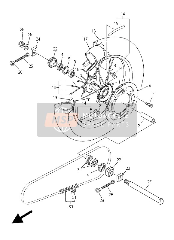 942101922200, Schlauch, Yamaha, 4