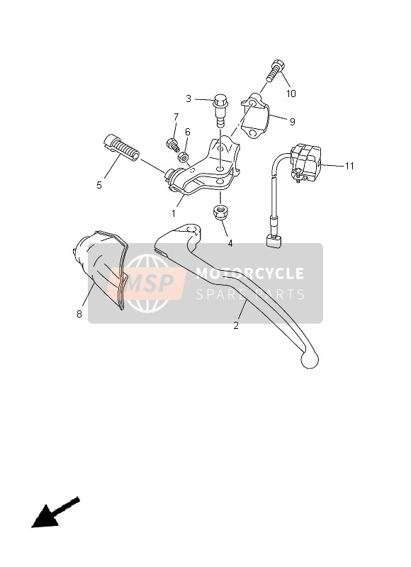 Yamaha YZ250F 2014 Commutateur de poignée & Levier pour un 2014 Yamaha YZ250F