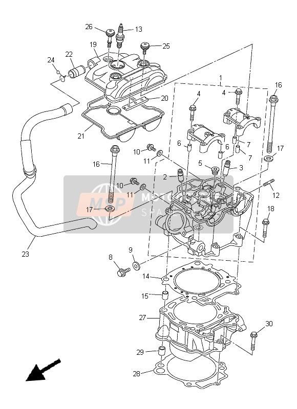 Yamaha YZ450F 2014 Cylinder for a 2014 Yamaha YZ450F