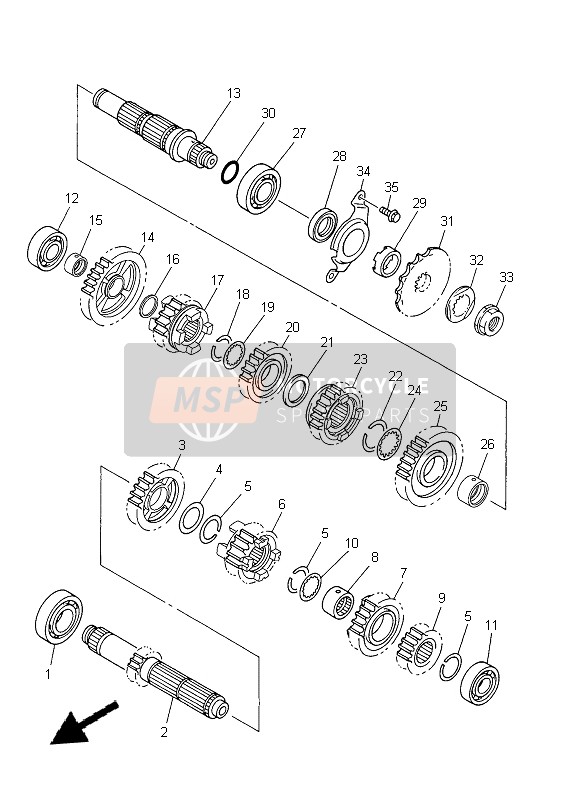 Yamaha YZ450F 2014 Transmission pour un 2014 Yamaha YZ450F