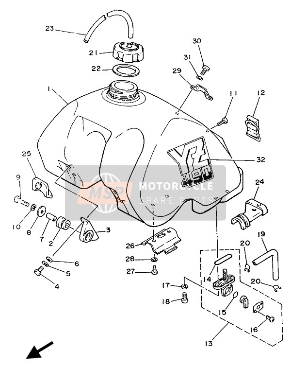 2VN245000200, Fuel Cock Assy 1, Yamaha, 0