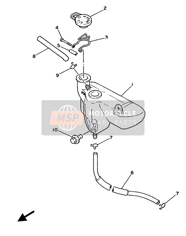 Yamaha YSR80 1988 Tanque de aceite para un 1988 Yamaha YSR80