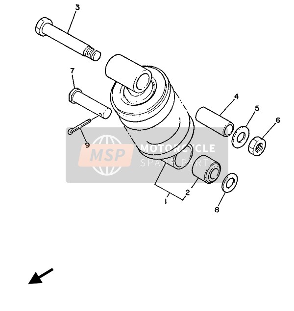 Yamaha YSR80 1988 Suspensión trasera para un 1988 Yamaha YSR80