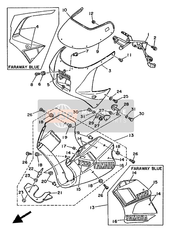 901100610400, Bolt, Hexagon Houder Head(1KF), Yamaha, 0