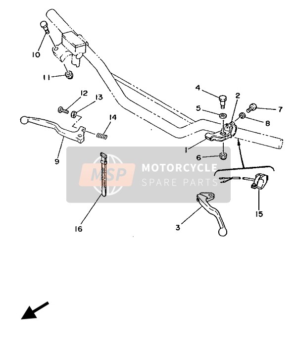 Yamaha YZ125 1988 Handle Switch & Lever for a 1988 Yamaha YZ125