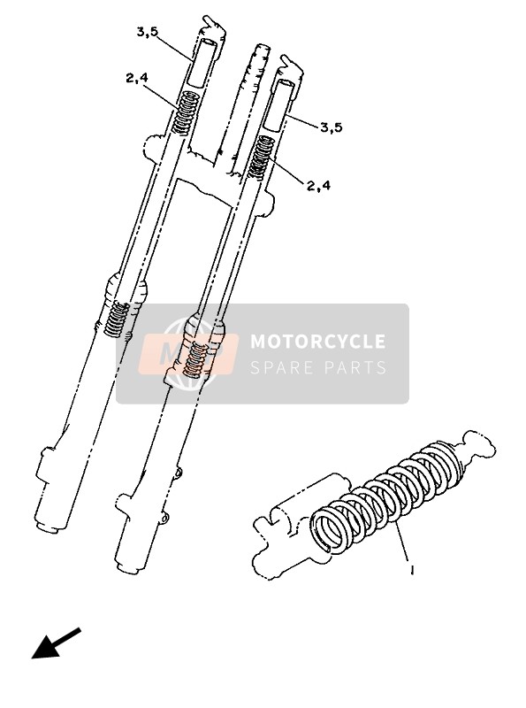 Yamaha YZ125 1988 Alternate 1 (Chassis) for a 1988 Yamaha YZ125