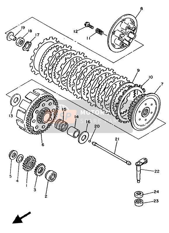 Yamaha YZ250 1988 Clutch for a 1988 Yamaha YZ250