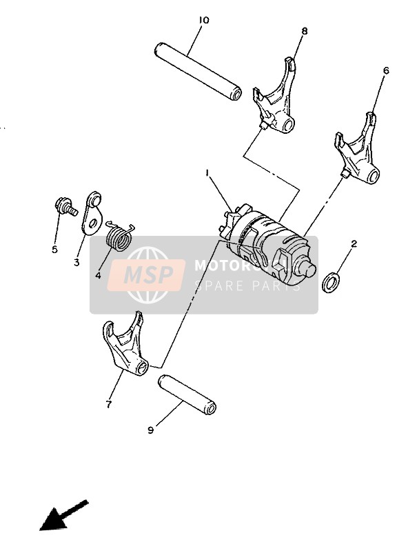 Yamaha YZ250 1988 Shift Cam & Fork for a 1988 Yamaha YZ250