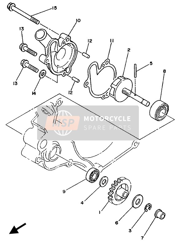 Yamaha YZ125 1989 Pompe À Eau pour un 1989 Yamaha YZ125