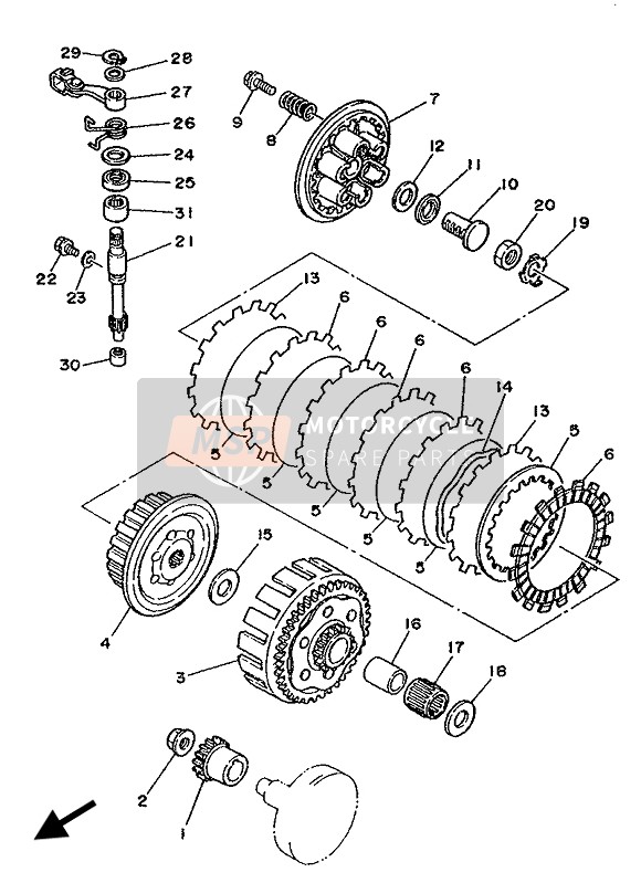 3LD1637A0100, Tige De Debrayage Cp, Yamaha, 1