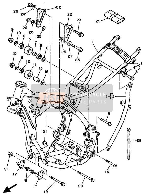 Yamaha YZ125 1989 Cadre pour un 1989 Yamaha YZ125