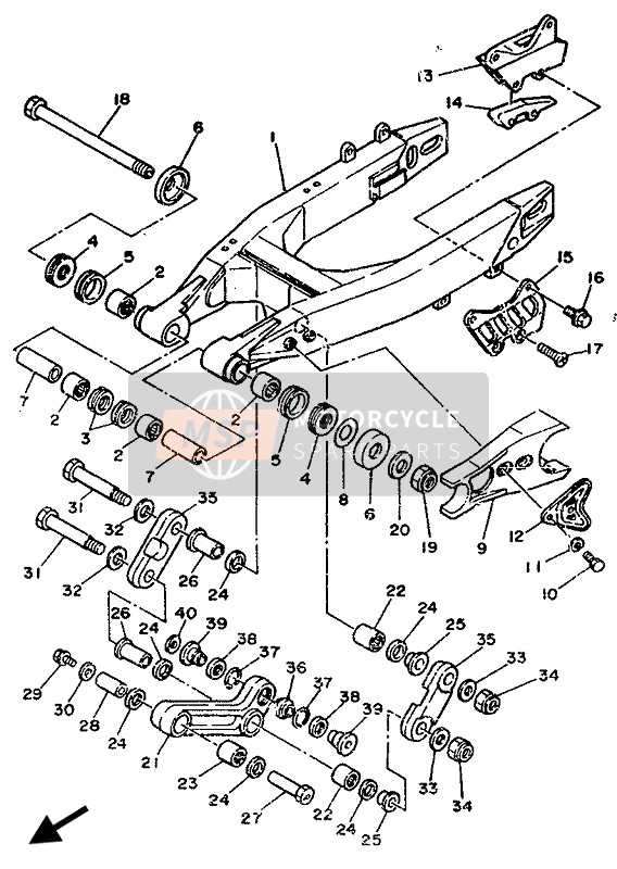 3JD221470000, Protector, Chain, Yamaha, 0