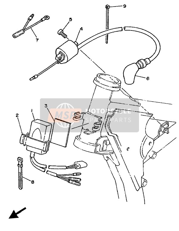 Yamaha YZ125 1989 Electrical 1 for a 1989 Yamaha YZ125