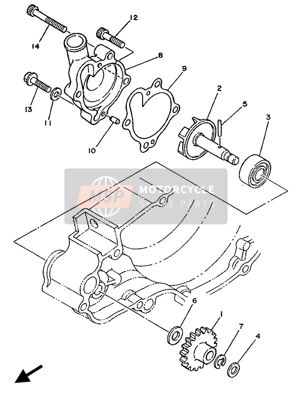 Yamaha YZ250 1989 Bomba De Agua para un 1989 Yamaha YZ250